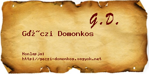 Géczi Domonkos névjegykártya